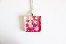 Load image into Gallery viewer, Sakura Seas - Square Washi Paper Pendant Necklace

