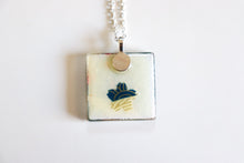 Load image into Gallery viewer, Cranes in Skies - Square Washi Paper Pendant Necklace
