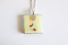 Load image into Gallery viewer, Little Fishies - Square Washi Paper Pendant Necklace
