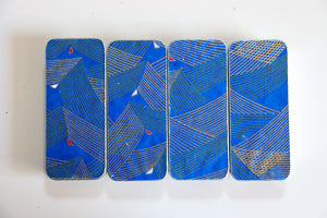 Blue Geometric - Washi paper Pill Box