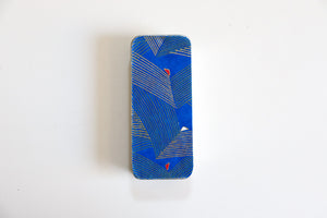 Blue Geometric - Washi paper Pill Box