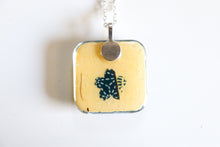 Load image into Gallery viewer, A splash of red - Rounded Square Washi Paper Pendant Necklace

