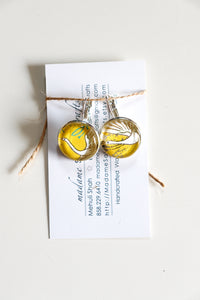 Yellow Cranes - Washi Paper Earrings