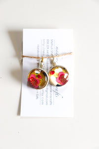 Plum Blossoms and Fans - Washi Paper Earrings
