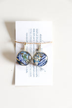 Load image into Gallery viewer, Shibori Blue - Washi Paper Earrings
