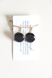 Black Petals - Washi Paper Earrings