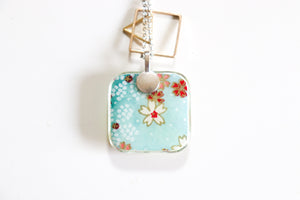 Floating Sakura - Double Sided Washi Paper Pendant Necklace