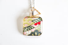 Load image into Gallery viewer, Pink and Green - Double Sided Washi Paper Pendant Necklace

