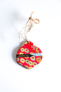 Pink & Snowy Blossoms - Mini Wood Washi paperOrnament