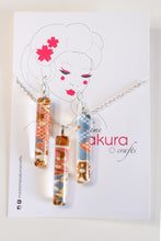 Load image into Gallery viewer, Shibori Petals - Washi Paper Necklace and Long Earring Set
