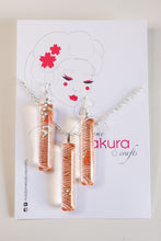 Load image into Gallery viewer, Peach Splash - Washi Paper Necklace and Long Earring Set
