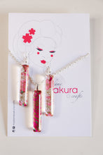Load image into Gallery viewer, Sakura Party - Washi Paper Necklace and Long Earring Set
