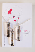 Load image into Gallery viewer, Grays - Washi Paper Necklace and Long Earring Set
